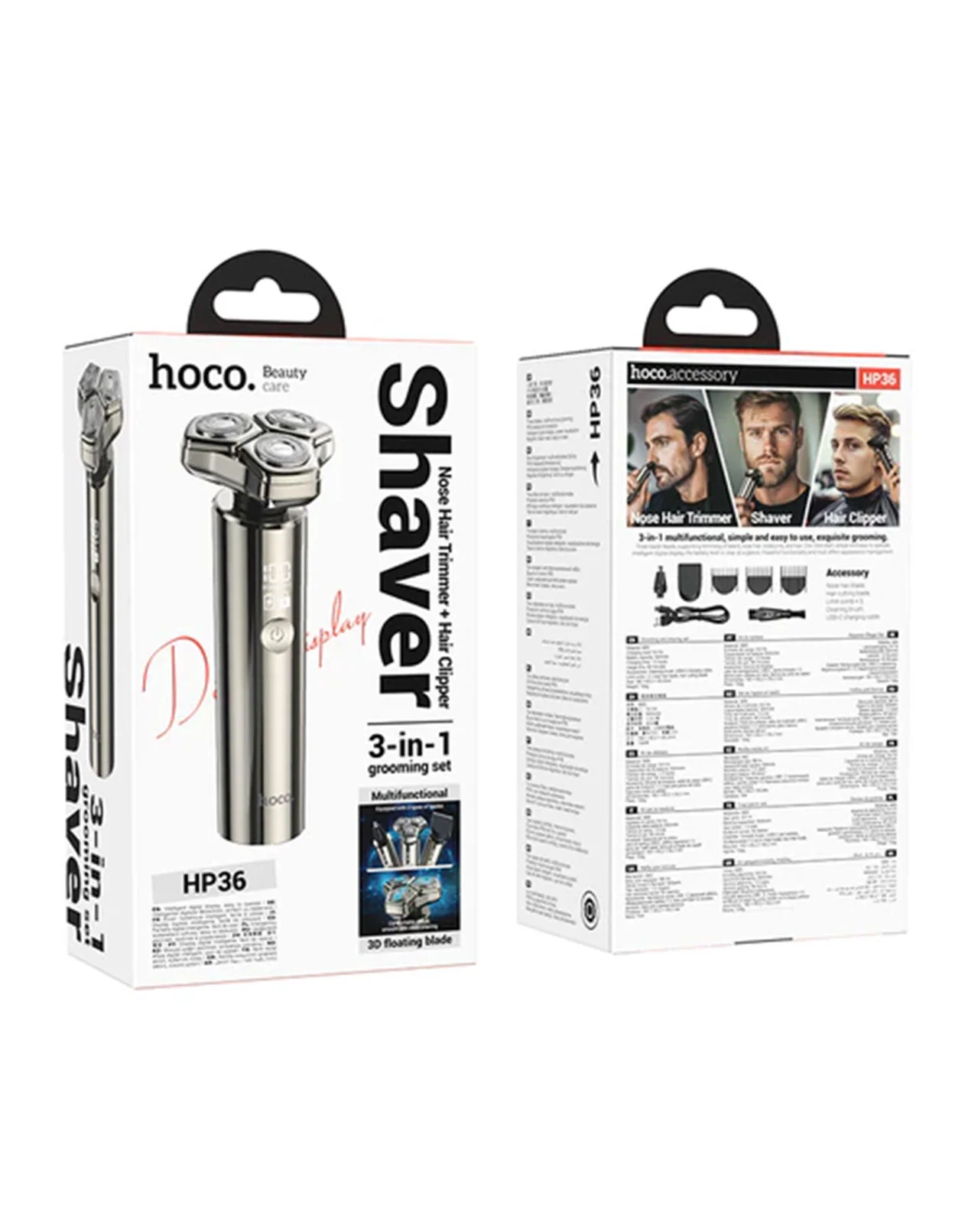 Hoco HP36 3-in-1 Grooming Kit  Shaver, Clipper, Nose Trimmer
